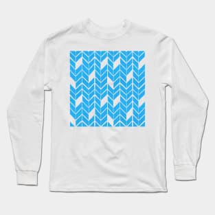 Broken Chevron Pattern - Sky Blue Long Sleeve T-Shirt